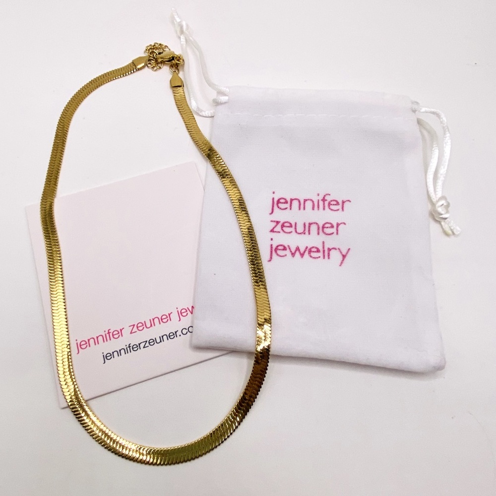 Jennifer Zeuner Hamilton Necklace – 14K Gold Plated, NWT with Bag
